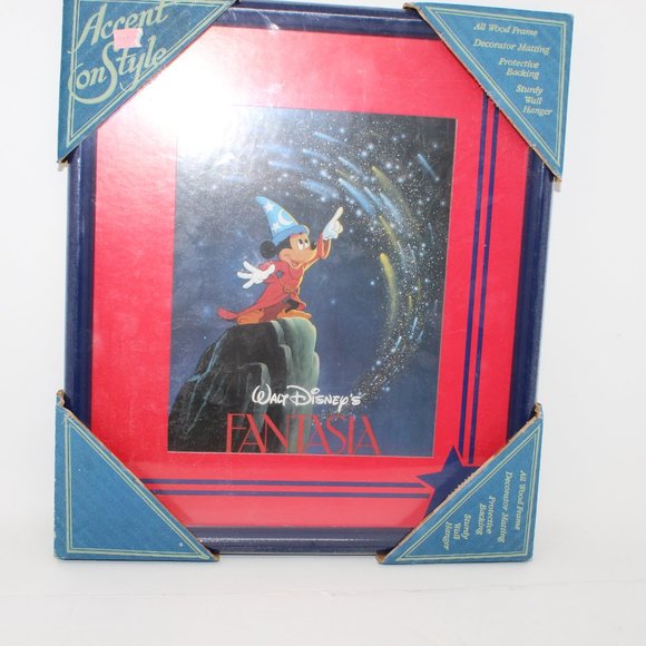 Mickey Mouse Fantasia Framed Movie Poster NWT Wood Frame by Accent on Style - Picture 3 of 8